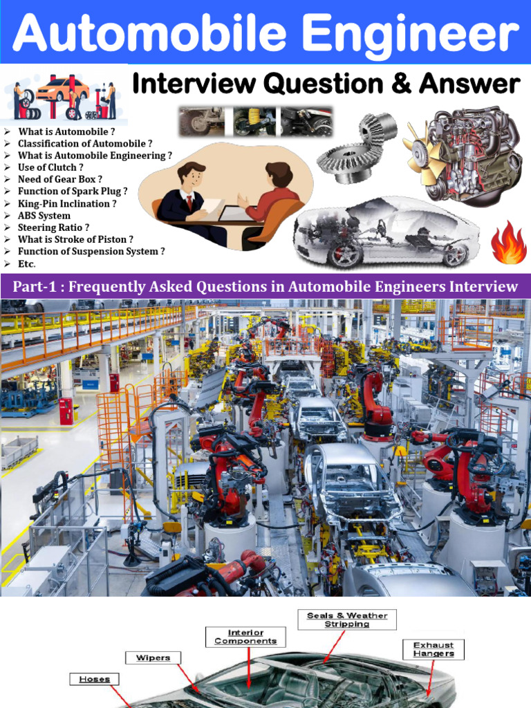Automobile Engineering Interview Q&A Guide | PDF | Car | Engines