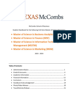 Texas Full-Time-MSBA MSF MSM MSITM 2023-2024 Student Handbook July 2023