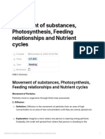 Movement of Substances, Photosynthesis, Feeding Re