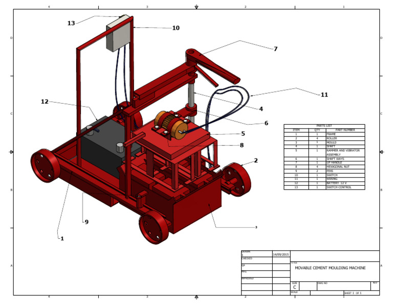 Movable Cement Moulding Machine Parts List | PDF | Manufactured Goods