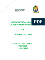 Agricultural Skills Development Unit (Asd) OF Cedara College