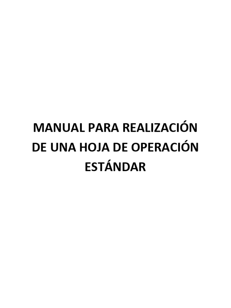 Guía para Hoja de Operación Estándar | PDF
