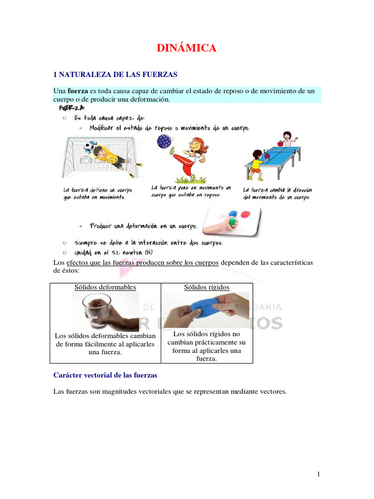 Fuerzas. Dinámica 2223 | PDF | Fuerza | Las leyes del movimiento de Newton