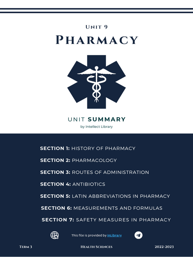 Hs unit 9 summary g12 adv 2022 2023 pdf pharmacy