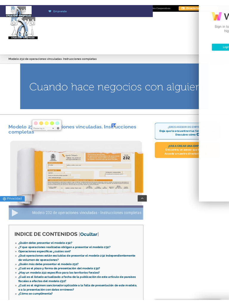 Instrucciones del Modelo 232 | PDF | Pequeñas y medianas empresas ...