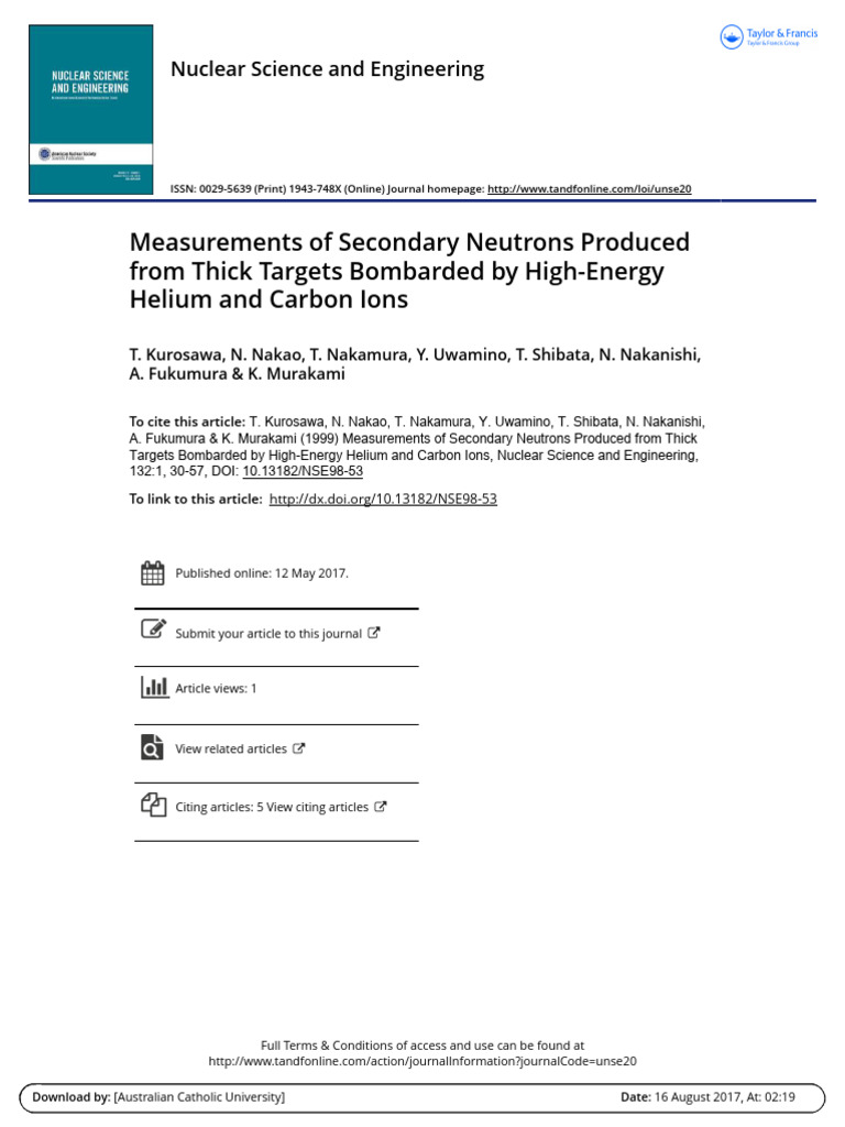 Neutron Production from Thick Targets | PDF | Neutron | Gamma Ray