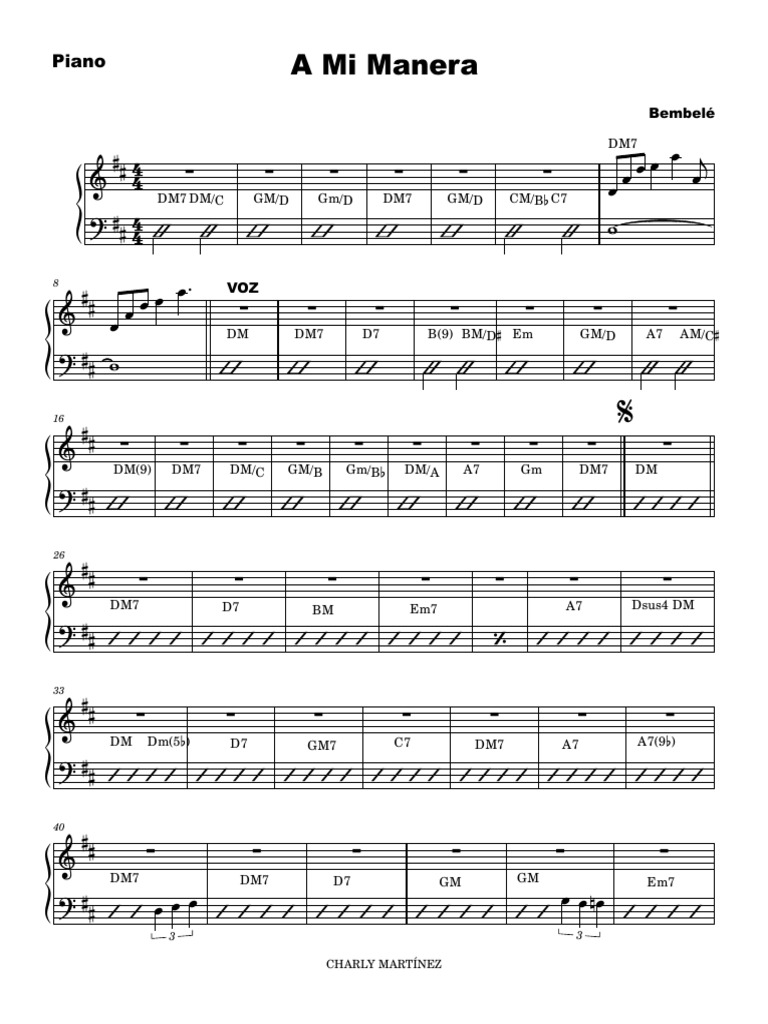 A Mi Manera Piano Pdf