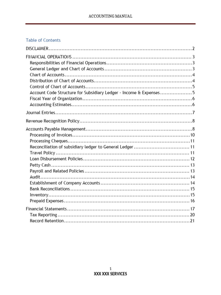 Sample Accounting Manual Pdf Accounts Payable Expense