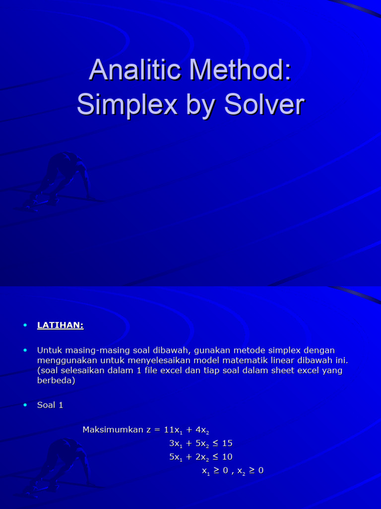 Soal soal latihan simplex by solver pdf
