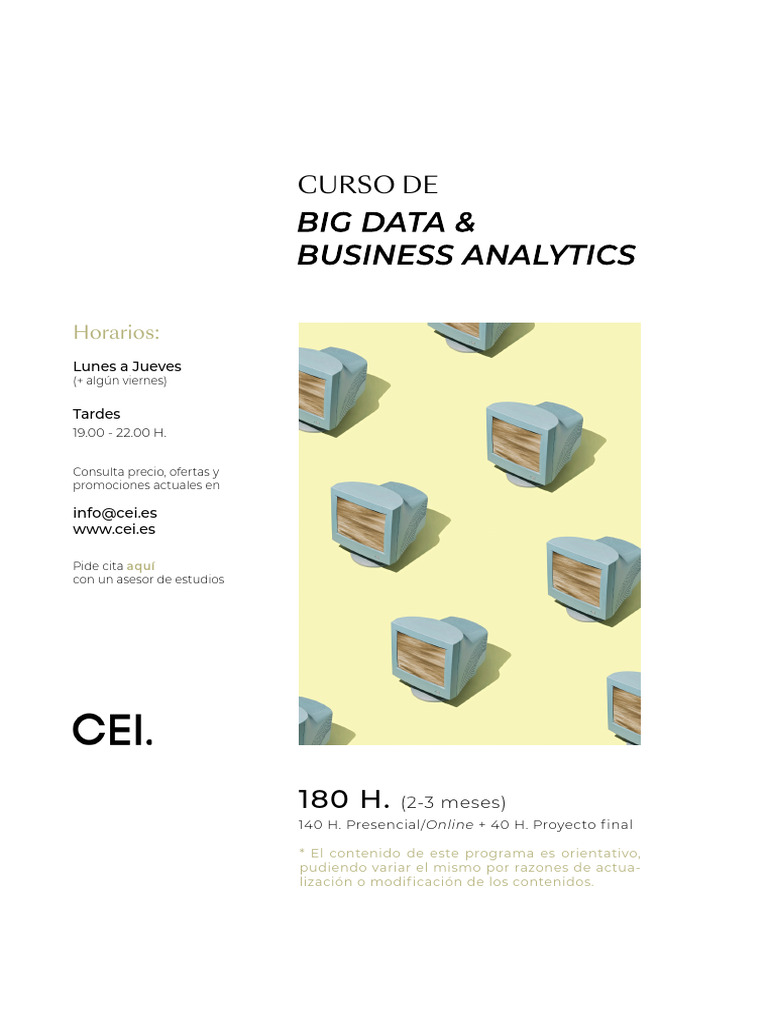 Curso Big Data y Business Analytics CEI | PDF | Big Data | Bases de datos
