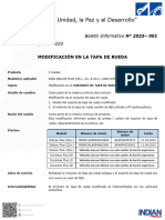 2023-001 Boletin Modificación Tapa de Rueda