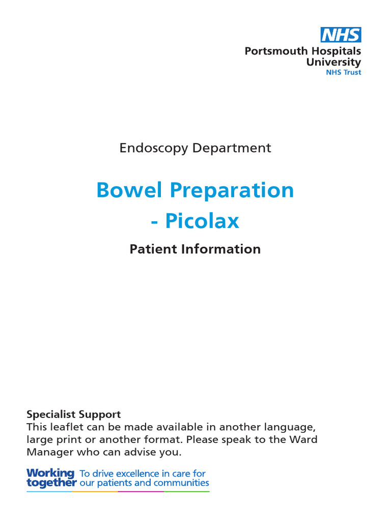 Bowel Preparation Picolax PDF Colonoscopy Drink