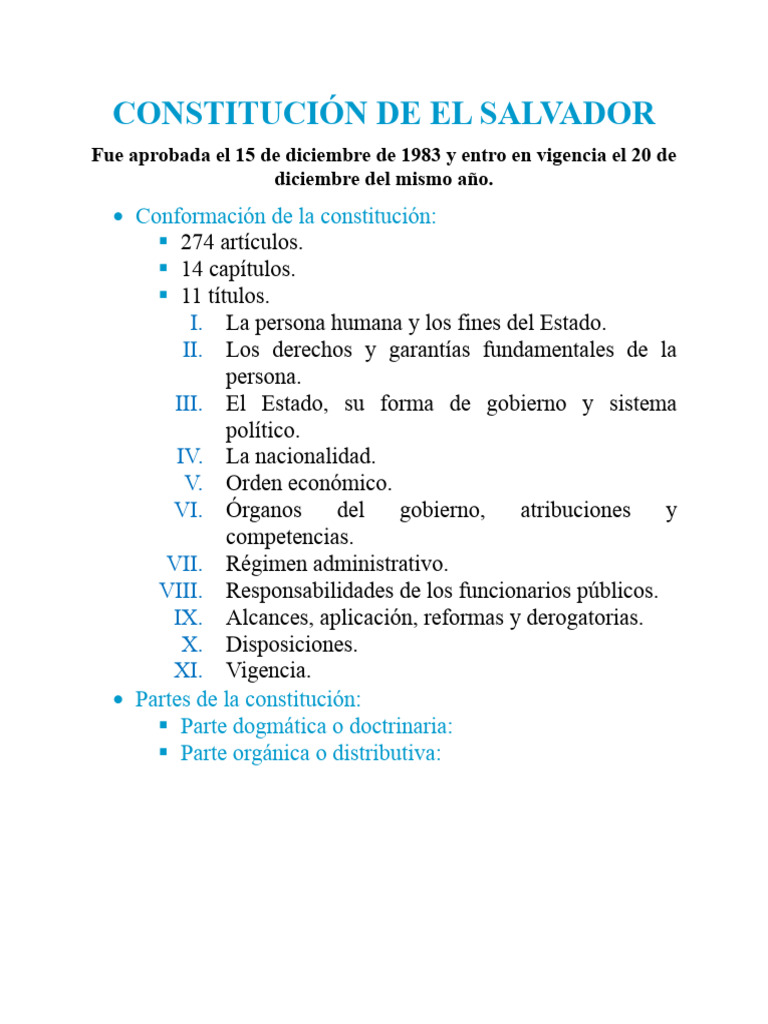 Constitución de El Salvador | PDF