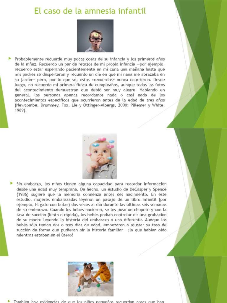 Amnesia Infantil y Memoria Temprana | PDF | Cognición