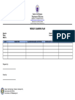 WEEKLY LEARNING PLAN 2022 Template