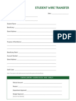 Student Wire Transfer Form