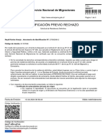 Notificación Previo Rechazo: Servicio Nacional de Migraciones