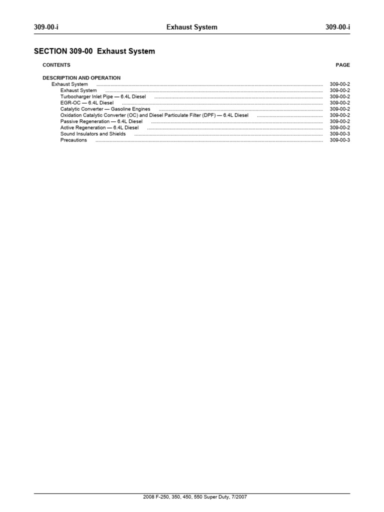 2008 Super Duty Exhaust System Guide | PDF | Exhaust Gas | Vehicle ...