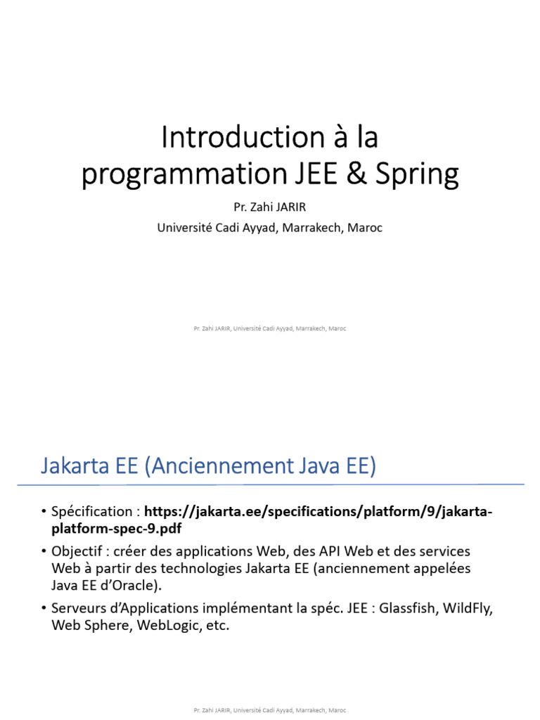 Introduction à JEE et Spring Boot | PDF | Spring (framework ...