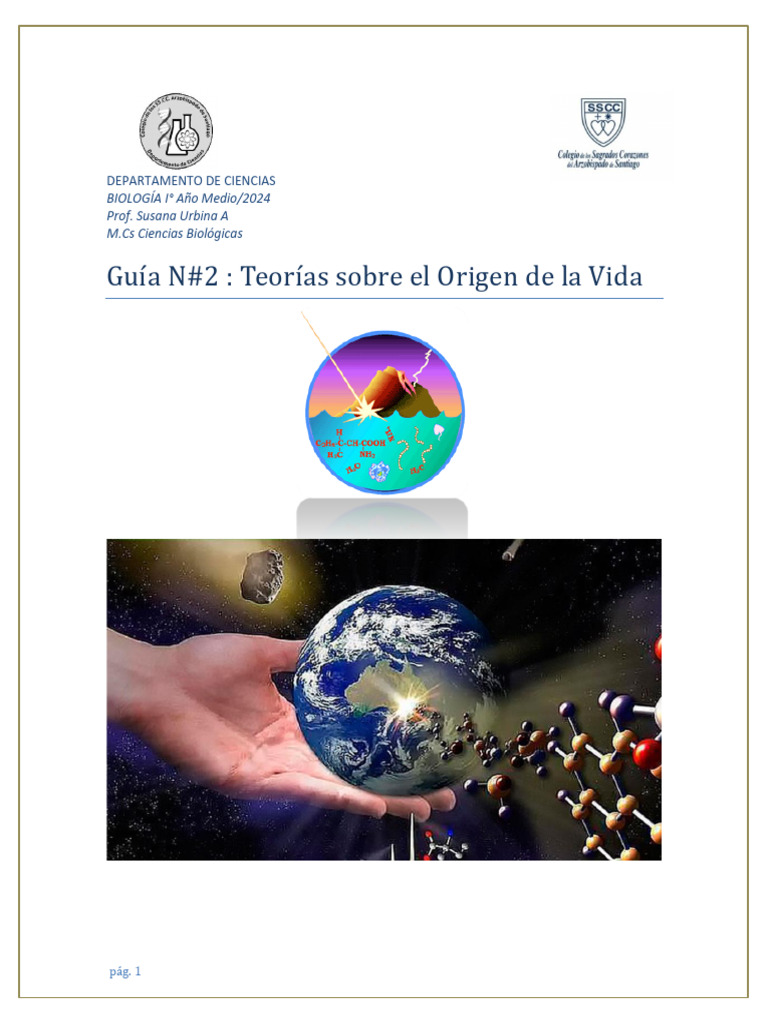 Guía 2 Teorías Sobre El Origen de La Vida | PDF | Organismos | Abiogénesis