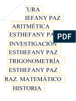 Lectura Aritmética Esthefany Paz Investigación Esthefany Paz Esthefany Paz