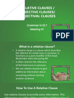 Meeting 10 Relative Clause Summary