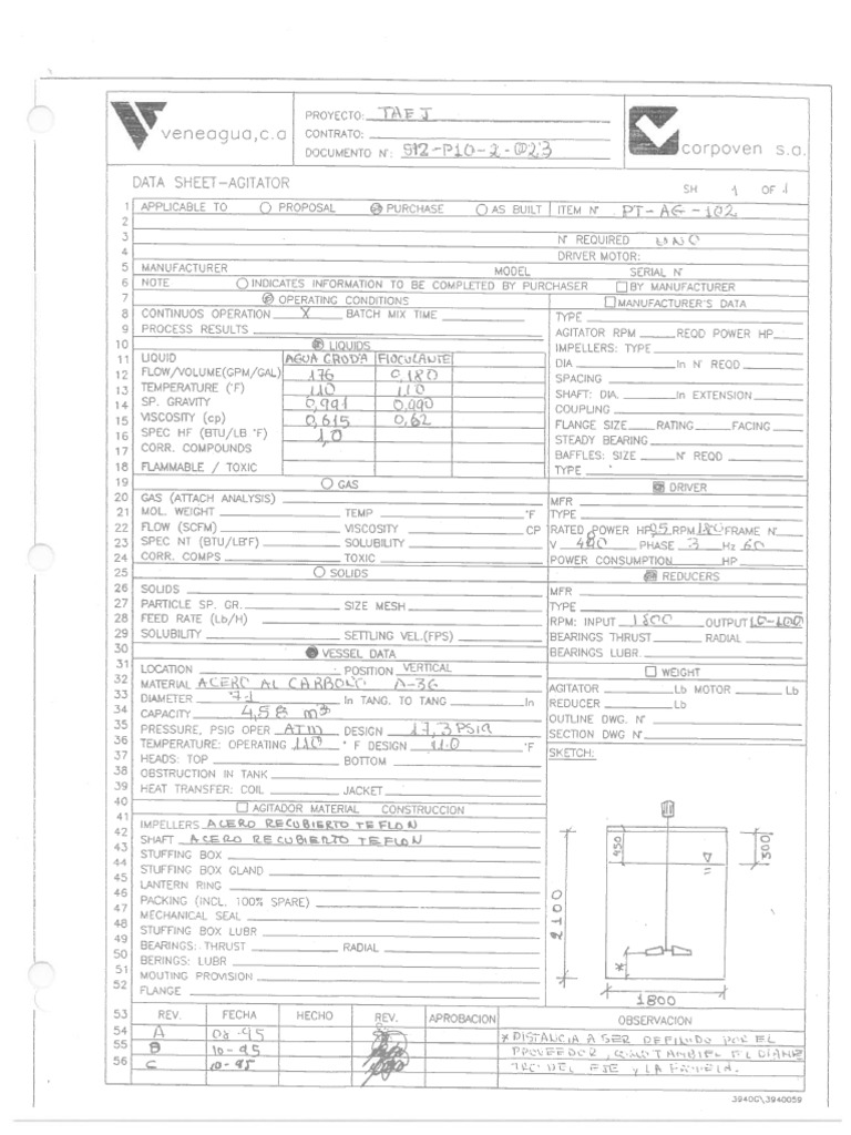Data Sheet Agitator PT-AG-102 | PDF