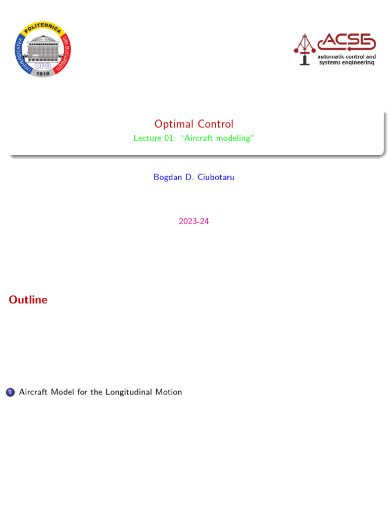 Longitudinal Aircraft Motion Modeling | PDF | Rotation | Velocity