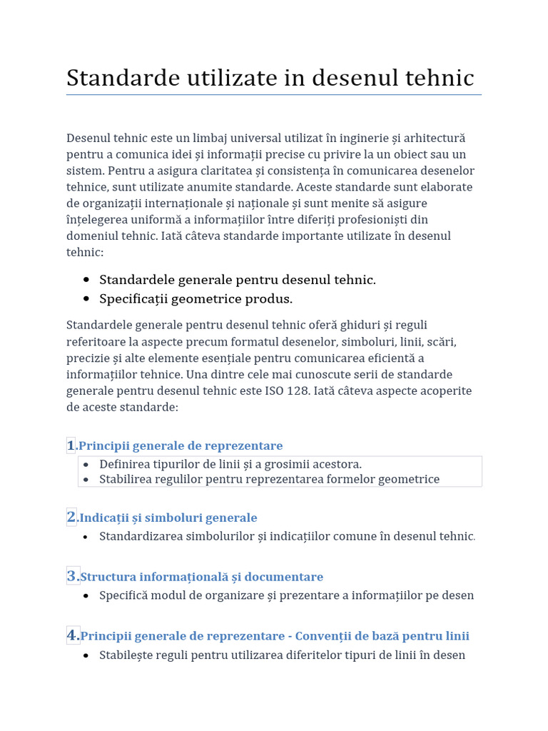 Standarde Utilizate in Desenul Tehnic | PDF
