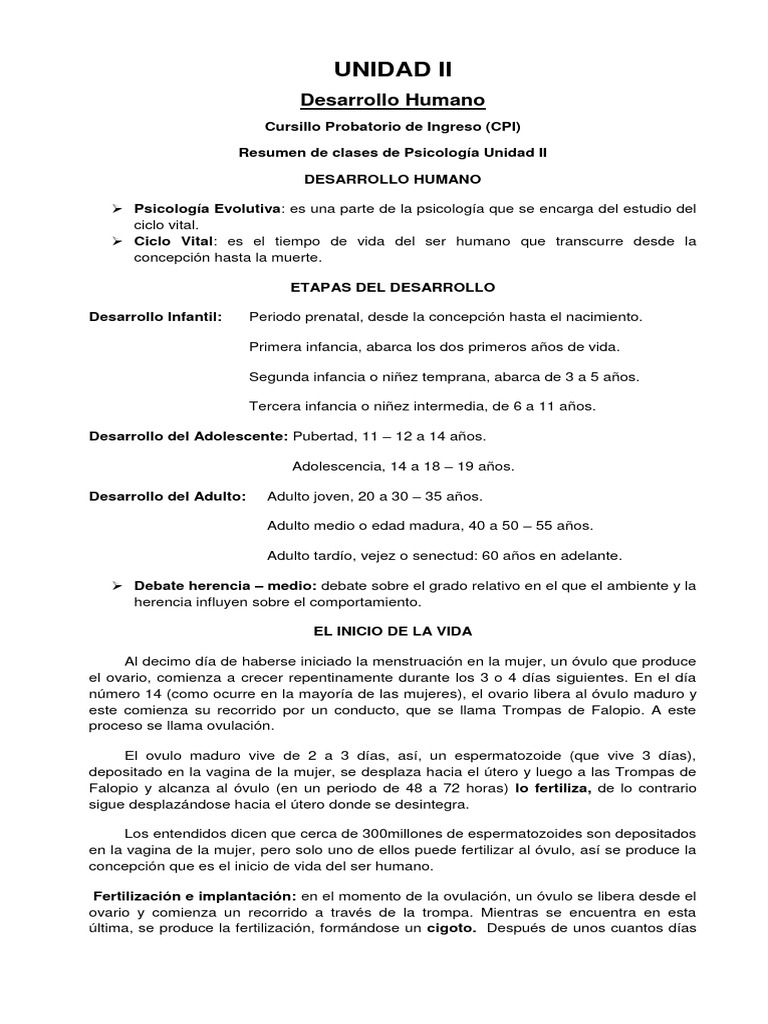 Etapas del Desarrollo Humano en Psicología | PDF | Adultos | Menopausia