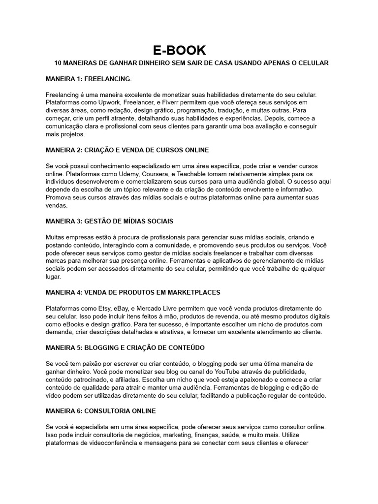Ganhe Dinheiro com o Celular | PDF | Aplicativo para celular ...