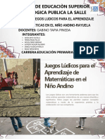 Juegos Ludicos para El Aprendizaje de Matematicas en El Nino Andino