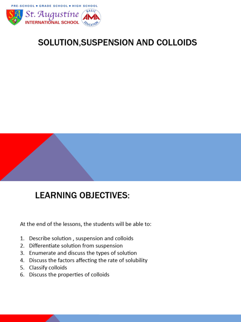 NEW PPTSolution,Suspension, and Colloids PDF