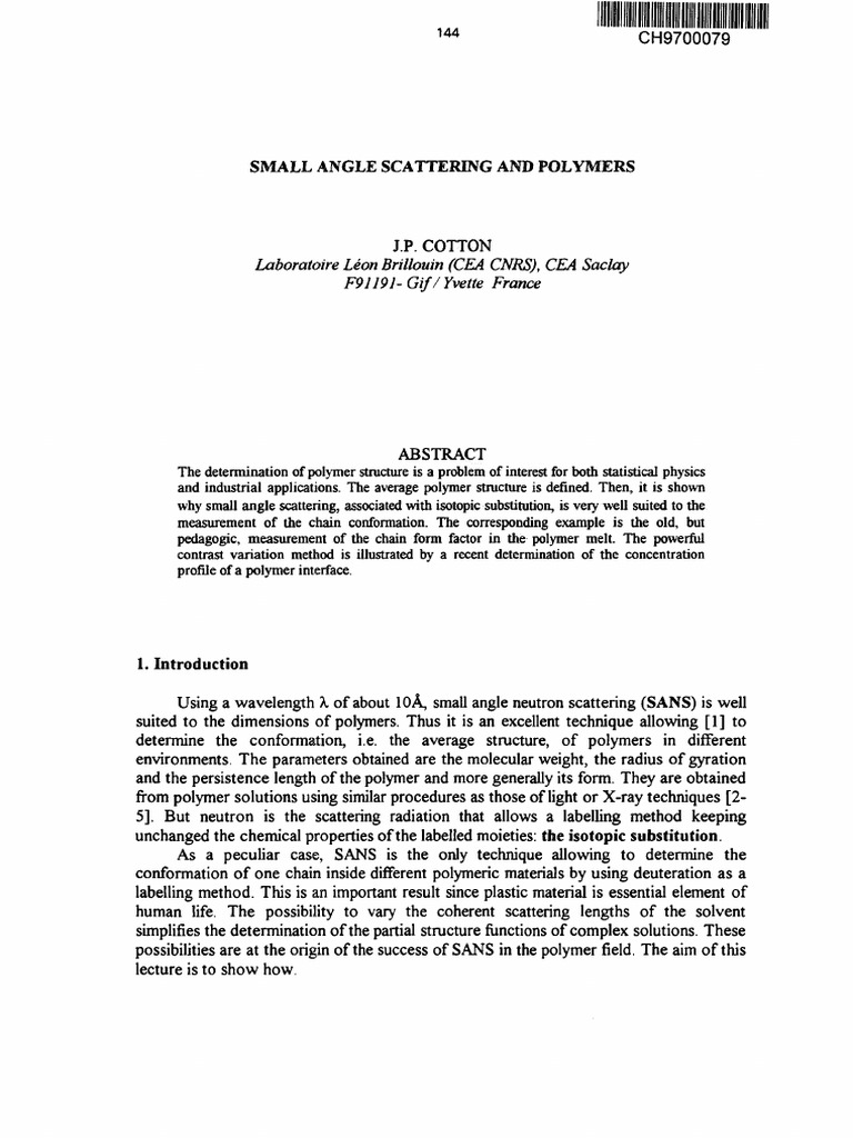 Mid Cotton ND SANS N Polymers | PDF | Polymers | Physical Chemistry