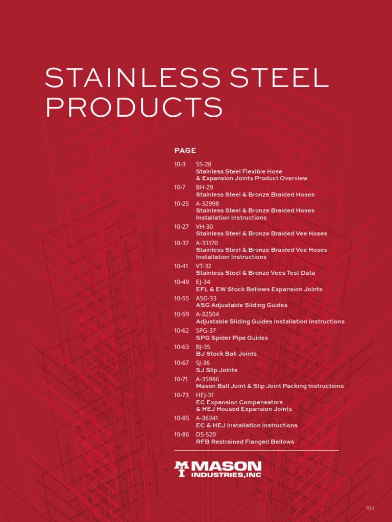 Mason Industries Stainless Steel Products | PDF | Pipe (Fluid ...