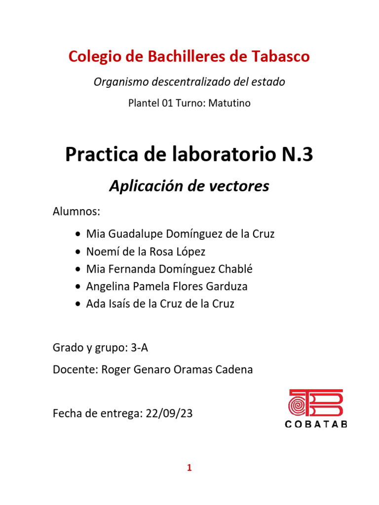 Practica 3 Fisica 3A | PDF | Vector Euclidiano | Geometria clasica