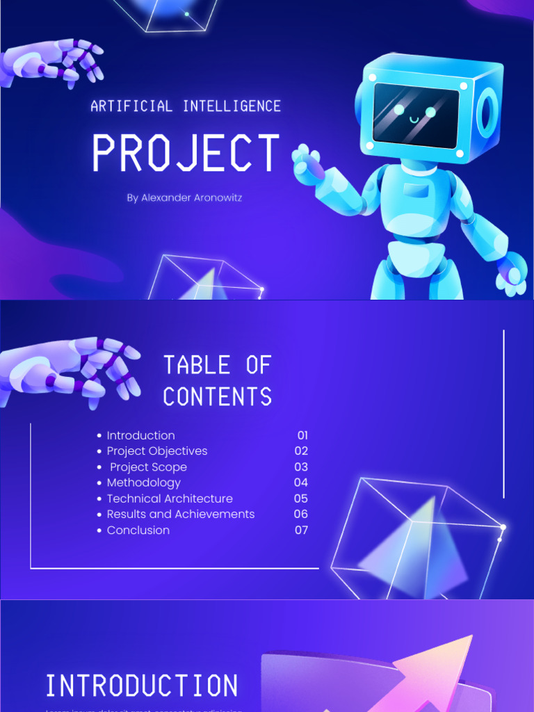 Blue Futuristic Illustrative Artificial Intelligence Project ...