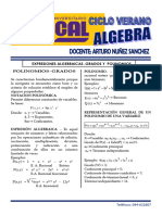 ALGEBRA - Expreciones Algebraicas 13.01.2021