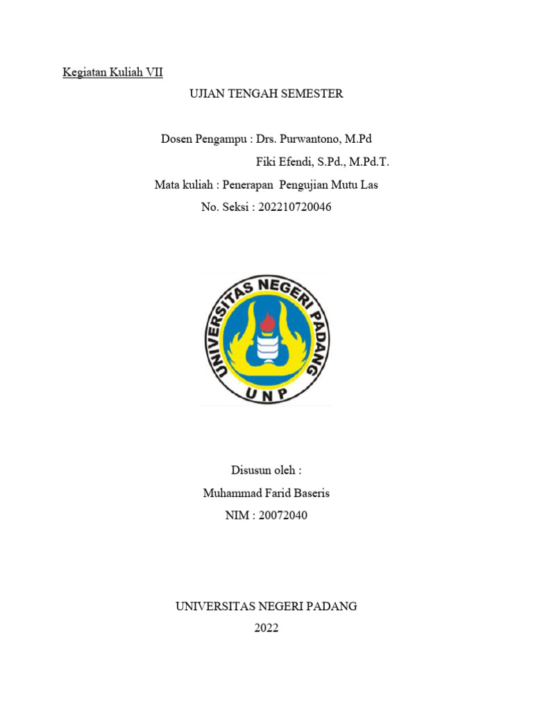Pengujian Mutu Las dan Metodenya | PDF | Teknologi & Rekayasa