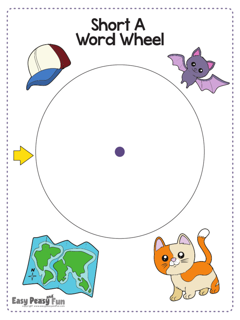 CVC Word Families Wheel | PDF for Cvc Word Wheel Free Printable