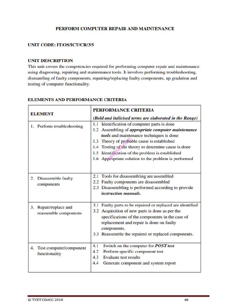 Computer Repair and Maintenance Level 5 | PDF