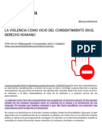 LA VIOLENCIA COMO VICIO DEL CONSENTIMIENTO EN EL DERECHO ROMANO - Personas y Familia