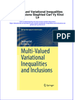 Full Ebook of Multi Valued Variational Inequalities and Inclusions Siegfried Carl Vy Khoi Le 2 Online PDF All Chapter
