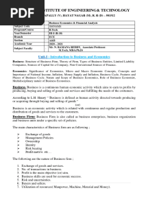 UNIT-I BEFA. Notes