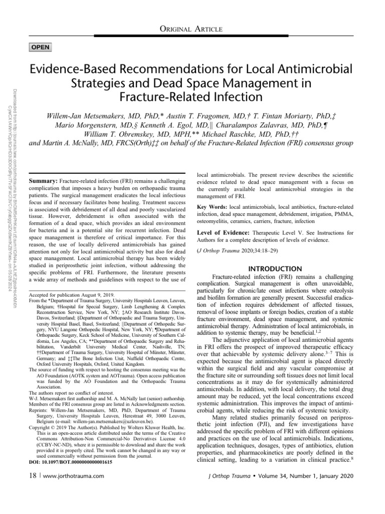 Evidence Based Recommendations For Local.4 | PDF | Orthopedic Surgery ...