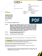 VS Letter To The Vendors' Financier Forwarding Copies of The Deed of Receipt and Reassignment Duly Executed by The Vendors For The Attorney of Vendors' Financier's Execution