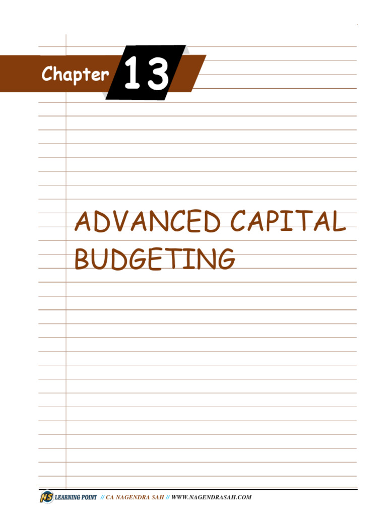 Advanced Capital Budgeting Techniques | PDF | Net Present Value ...