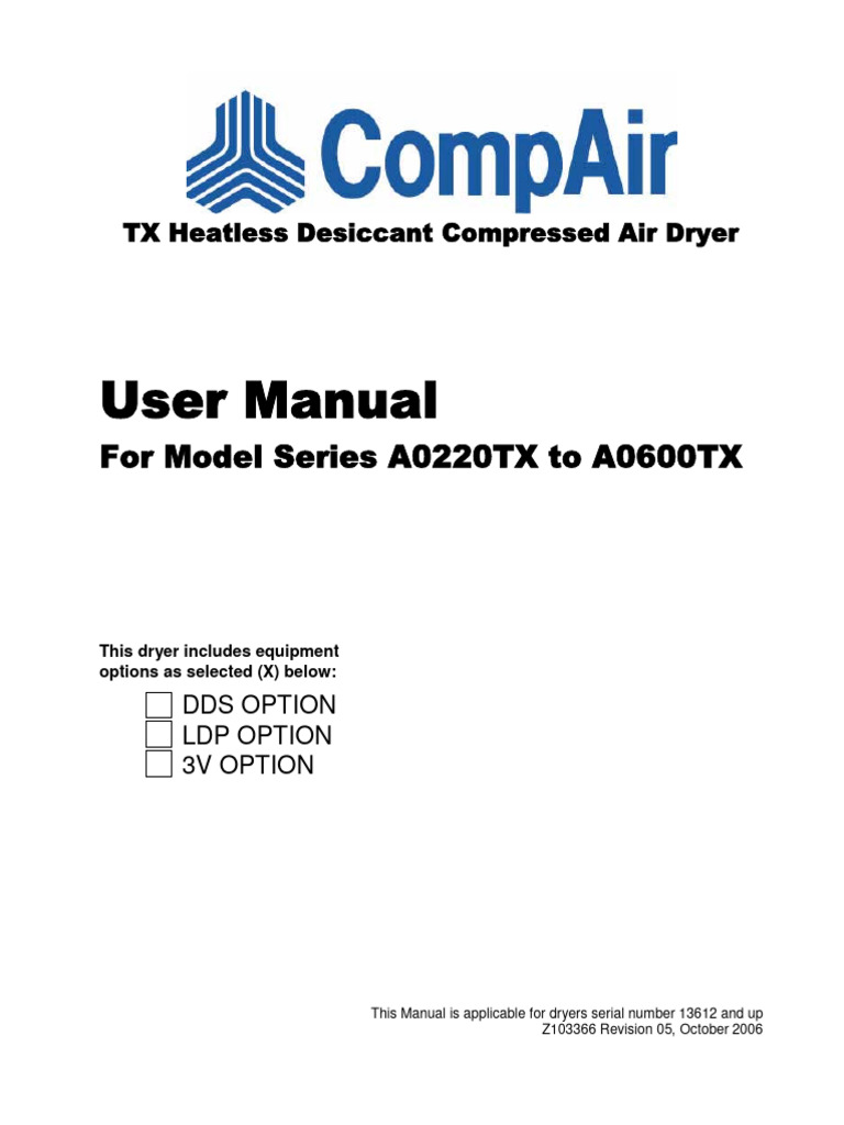 Air Dryer Manual for Technicians | PDF | Valve | Clothes Dryer