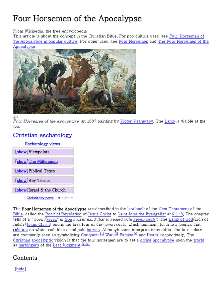 Read Four Horsemen Of The Apocalypse Chapter 67 Four Horsemen of The Apocalypse | PDF | Book Of Revelation | Religious