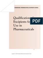 Qualification of Excipients For Use in Pharmaceutical